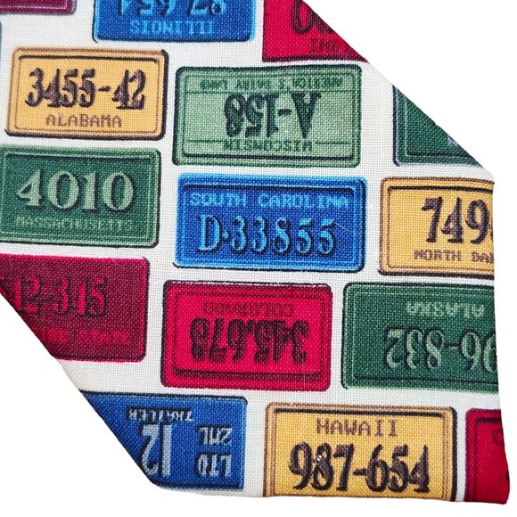 License Plate Print Necktie By Elizabeth Hand Made - Picture 3 of 10